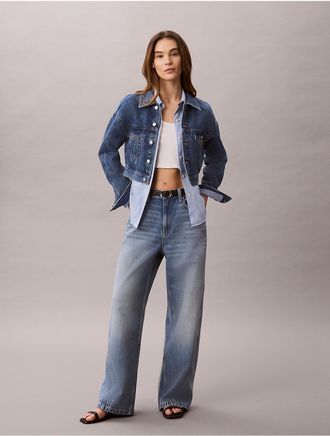 Calvin Klein Jeans Calvin Klein Womens Twisted Seam Low Rise Baggy Jeans - Blue - 24W x RL