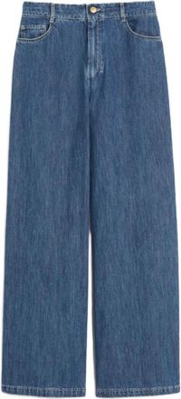 Max Mara Jeans, Dames, Blauw, XS, Katoen, Smmzeus Wide-leg Jeans