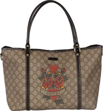 Gucci Gucci Monogram Canvas Tattoo Hart Tote Bag