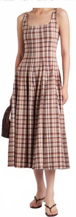 Staud Wells Dress In Tuscany Plaid