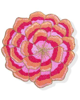 Tiramisu Peony Sunset Beaded Charger