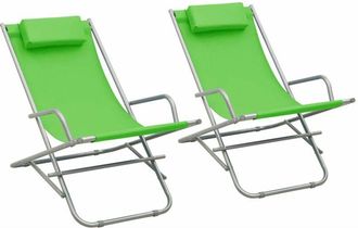 vidaXL Rocking Chairs 2 pcs Steel Green Vidaxl