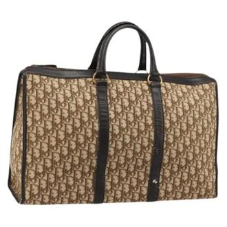 Dior Pre-owned Weekend Bags, female, Beige, Size: ONE SIZE Pre-owned Trotter Canvas Hand Bag