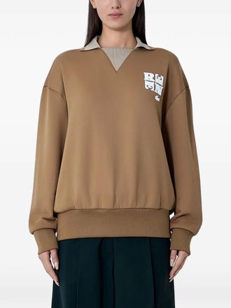 Lacoste logo collar sweatshirt - Brown