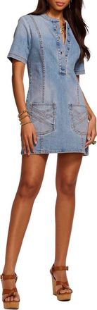 Ramy Brook Skylar Denim Minidress in Light Wash at Nordstrom, Size Xx-Small