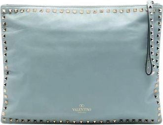 Valentino Pre-owned Clutches, female, Blue, Size: ONE SIZE Pre-owned Leather Clutch