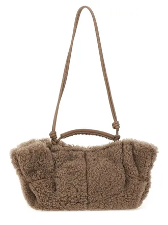 Hereu Womens Arta Curly Mini Bag Grey Leather Handbags Hand