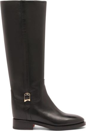Santoni High Boot - Dames - Hoge Laarzen - Zwart - 40 1/2 EU - Leer - Schoenen