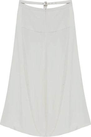 MISCI Elisa cr&ecirc;pe maxi-rok met gesp - Wit