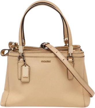 Coach Pre-owned Leather totes - Dames - Vintage Shopper - Beige - ONE Size - Vintage