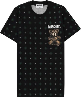 Moschino Black Graphic Crew Neck T-Shirt