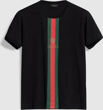 Gucci Cotton Jersey T-shirt With Print, Size S, Black