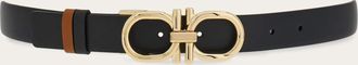 Ferragamo Women Reversible and adjustable Gancini belt Black