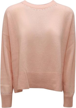 Joseph Ribkoff Maglione WO Cashmere Strass Sweater - Dames - Cashmere truien - Roze - XS - Wol - Truien & Vesten