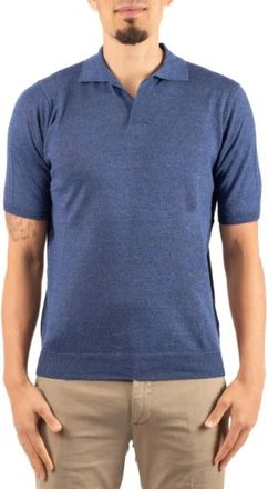 FILIPPO DE LAURENTIIS Tops, Heren, Blauw, M, Katoen, Polo Shirt