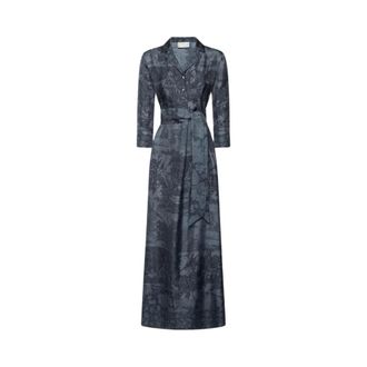 Pierre-Louis Mascia Maxi Dresses, female, Gray, Size: S Aloe Gum Shirt Dress