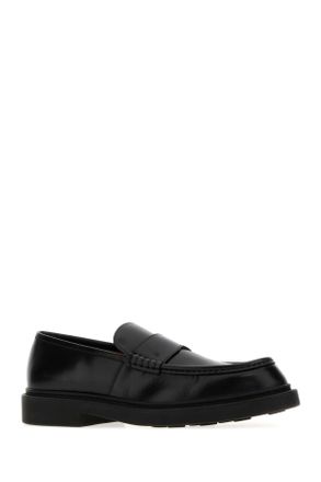 Jil Sander Mens Black Leather Loafers 001 Mocassini