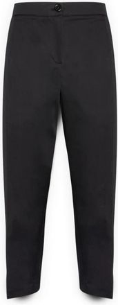 Elena Miro Rechte broek van stretch satijn - Dames - Vrijetijds broeken - Zwart - 5XL - Satijn - Broeken