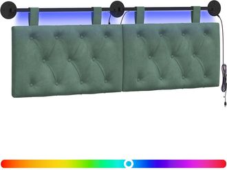 vidaXL Cabecero Colgante Verde Mar Terciopelo Vidaxl