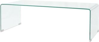vidaXL Coffee Table Tempered Glass 98x45x30 cm Clear vidaXL