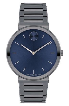 Movado Horizon Bracelet Watch, 40mm in Blue at Nordstrom