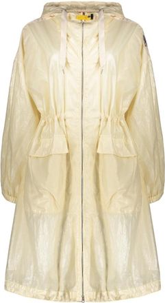 Parajumpers Jassen, Dames, Beige, S, Transparante Lichtgewicht Hoodie Jas Moderne Pasvorm