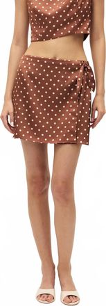 Elodie Beatrix Polka Dot Mini Skirt In Brown