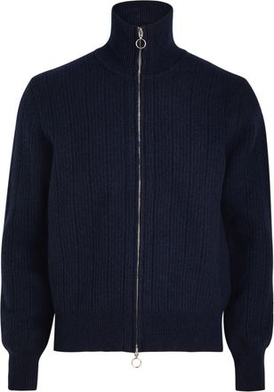 Oliver Spencer Overton Ribbed Merino Wool Cardigan - Navy - L