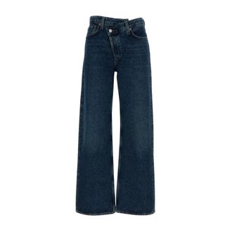 A Gold E Wide Jeans, female, Blue, Size: W25 Arc Criss Cross Jean