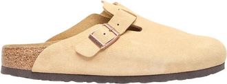 Birkenstock Su&egrave;de Muiltjes met Gespsluiting - Heren - Slip ons - Beige - 45 EU - Su&egrave;de - Schoenen