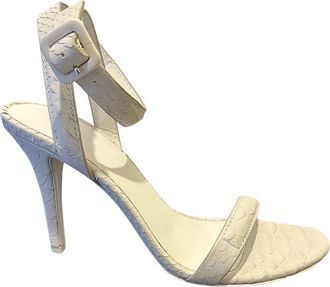 Alexander Wang Antonia White Python Embossed Sandals Size 36.5