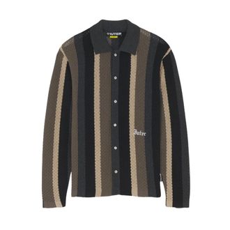 Iuter Gestreepte Gebreide Shirt - Heren - Polos - Veelkleurig - XL - Katoen - Tops