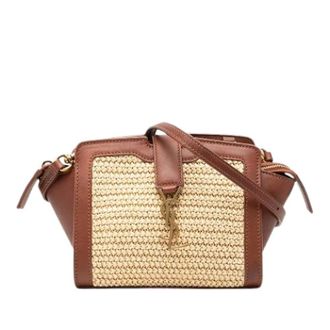 Saint Laurent Pre-owned Cabas Downtown Crossbody tas - Dames - Pre-owned - Bruin - Maat: ONE Size Leer
