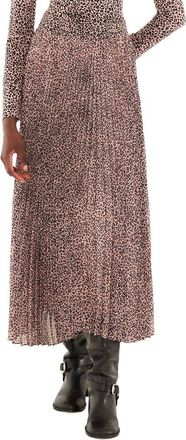 Farm Rio Farm Rio Baby Leopard Pink Pleated Maxi Skirt