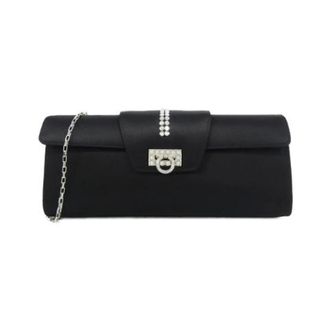 Ferragamo Pre-owned Satin Shoulder Bag - Dames - Pre-owned - Zwart - Maat: ONE Size Satijn