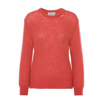 Americandreams Ulla O Neck Gebreide Pullover - Dames - Ronde hals truien - Rood - M - Wol - Truien & Vesten