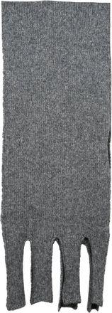 Alpha Studio Grey Textured Luminous Wool-Blend Scarf