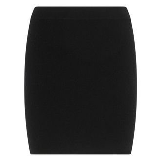 Alexander Wang Wool Mini Skirt with Logo Patch - female - Alexander Wang - Short Skirts - Black - M - Skirts