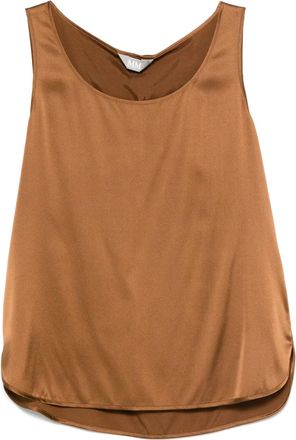 Max Mara Tanktop met diepe ronde hals - Bruin