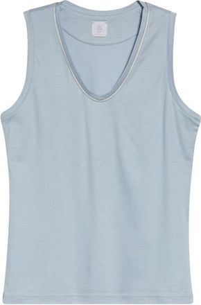 Eleventy Trimmed Tank in 130 Sky Blue at Nordstrom, Size X-Small