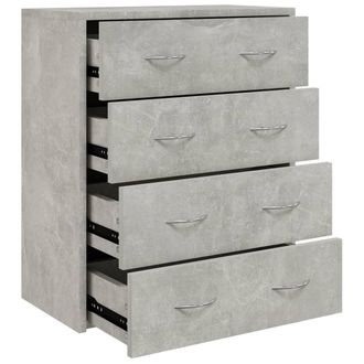 vidaXL Aparador Con 4 Cajones Gris Hormig&oacute;n 60x30,5x71 Cm Vidaxl