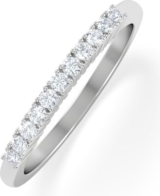 The Diamond Store Half Eternity Ring 0.15CT Claw Set Lab Diamond 9K White Gold