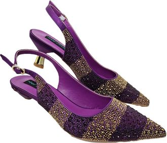 Generic Womens Satin Pointy Toe Pumps and Clutch Bag Set Sparkly Rhinestone Decoration for Evening Party Wedding