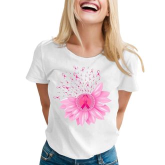 Generic Breast Cancer T Shirts Women Funny Gifts for Woman T-Shirts Awareness T-Shirt Summer Tops wear it pink Tshirts mastectomy