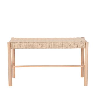 Meubles et Design Banco de madera y cuerda trenzada L80cm - Natural