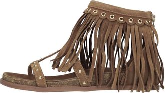 Emanuelle Vee Platte Su&egrave;de Sandalen - Dames - Sandalen - Bruin - 40 EU - Su&egrave;de - Schoenen