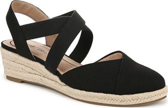 Life Stride Kimball Slingback Espadrille Platform Wedge in Black at Nordstrom, Size 8.5