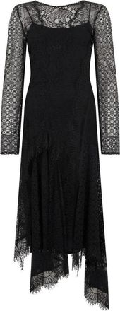 Alberta Ferretti Lace Midi Jurk - Dames - Feestkleedjes - Zwart - S - Kleedjes