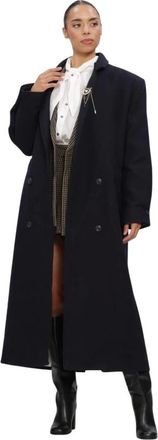 Ruby Tuesday Mattin Woolen Double Breasted Long Coat - Dames - Mantels - Blauw - Maat: L Wol
