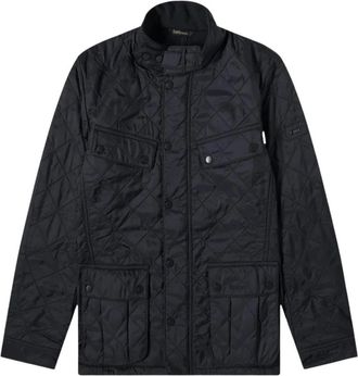 Barbour Marineblauwe Polarquilt Jas met Fleece Voering - Heren - Zomerjassen - Blauw - 2XL - Katoen - Jassen